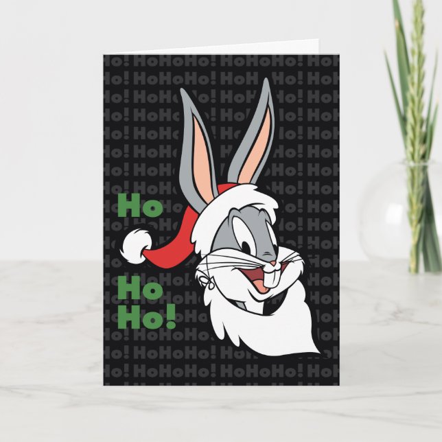 Cartes Pour Fêtes Annuelles BUGS BUNNY™ Père Noël "Ho Ho Ho Ho!" (Devant)