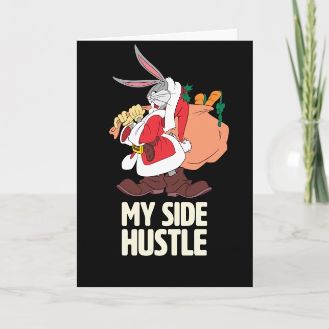 Cartes Pour Fêtes Annuelles BUGS BUNNY™ Père Noël "My Side Hustle" (Devant)