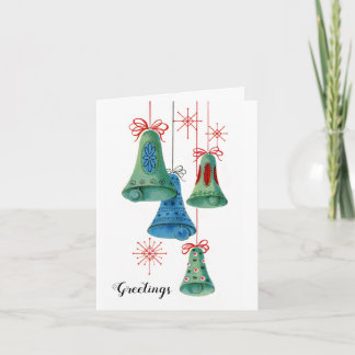 Cartes Pour Fêtes Annuelles Bulbes de Noël Retro Vacances cloches colorées
