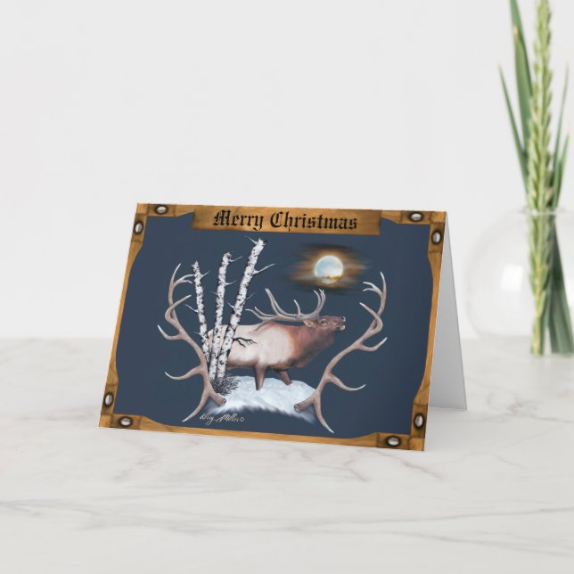 Cartes Pour Fêtes Annuelles Bull Elk (Devant)