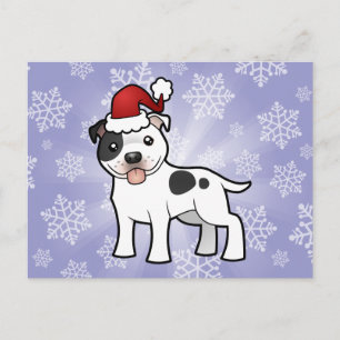Cartes Pour Fêtes Annuelles Bull-terrier du Staffordshire de Noël