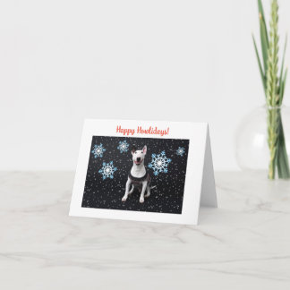 Cartes Pour Fêtes Annuelles Bull Terrier Snowy Christmas