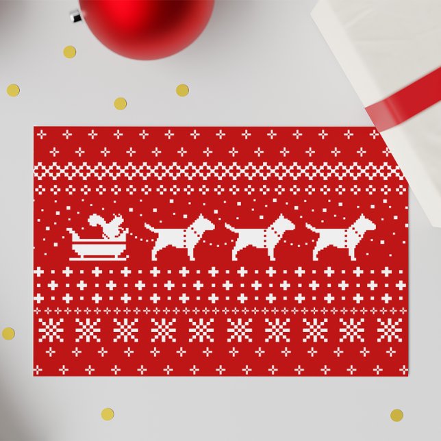 Cartes Pour Fêtes Annuelles Bull Terriers Chiens de Noël Sleigh Ride Holiday (Créateur téléchargé)