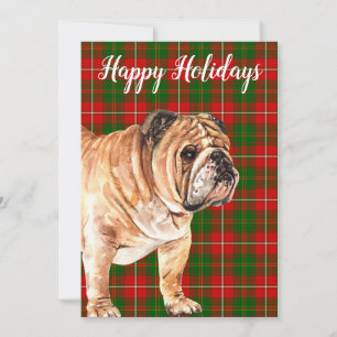Cartes Pour Fêtes Annuelles Bulldog à l'aquarelle Personnalisé