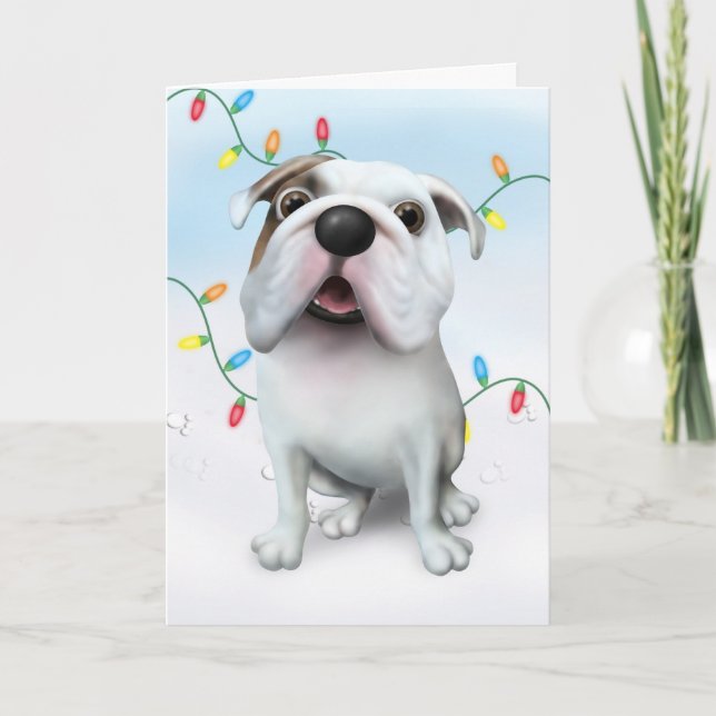 Cartes Pour Fêtes Annuelles Bulldog (anglais) Christmas BULLD1 (Devant)