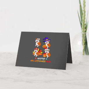 Cartes Pour Fêtes Annuelles Bulldog Halloween et Joyeux Noël Joyeux Hallot