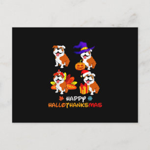 Cartes Pour Fêtes Annuelles Bulldog Halloween et Joyeux Noël Joyeux Hallot