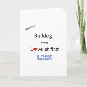 Cartes Pour Fêtes Annuelles Bulldog Love at First Lick
