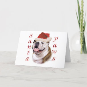 Cartes Pour Fêtes Annuelles Bulldog Père Noël Paws