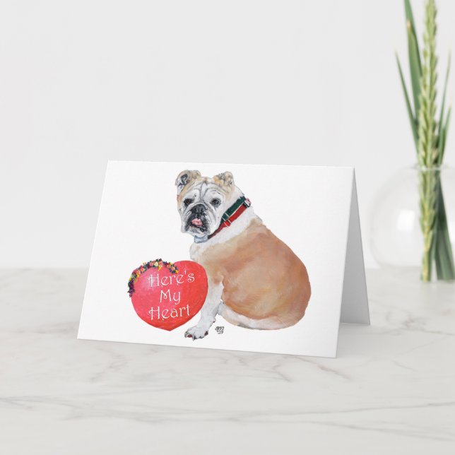 Cartes Pour Fêtes Annuelles Bulldog Valentine (Devant)