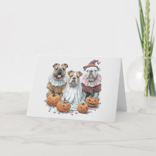 Cartes Pour Fêtes Annuelles Bulldogs anglais Halloween Citrouille