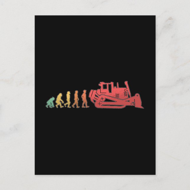 Cartes Pour Fêtes Annuelles Bulldozer Evolution chantier chantier de construct (Devant)