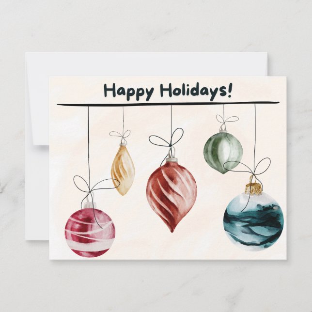 Cartes Pour Fêtes Annuelles Bulles de Noël aquarelle Joyeux (Devant)