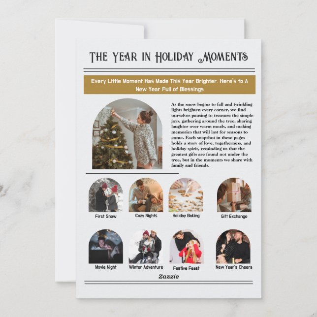 Cartes Pour Fêtes Annuelles Bulletin Arch Photo Collage Noël (Dos)