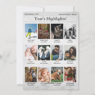 Cartes Pour Fêtes Annuelles Bulletin de Noël du journal Année en revue