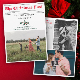 Cartes Pour Fêtes Annuelles Bulletin de Noël Journal Famille Photo unique