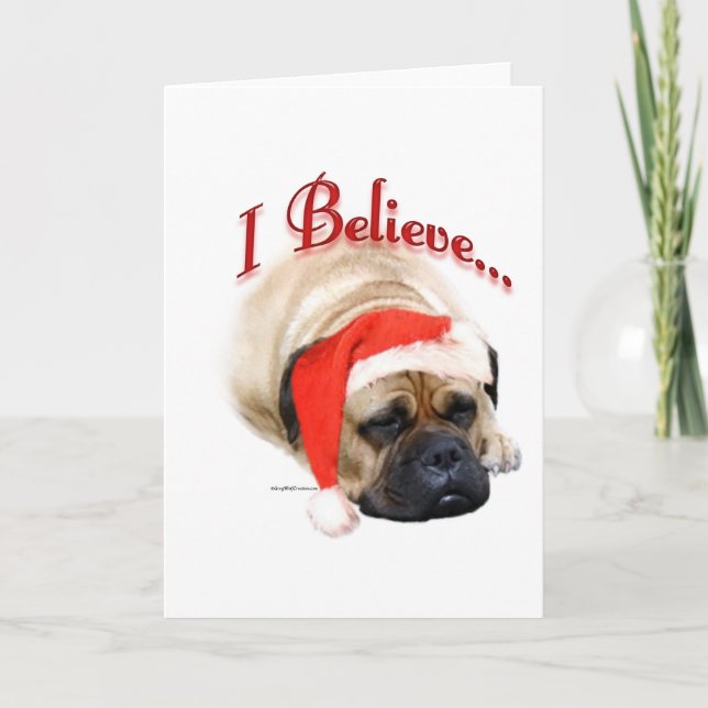 Cartes Pour Fêtes Annuelles Bullmastiff I croient (Devant)