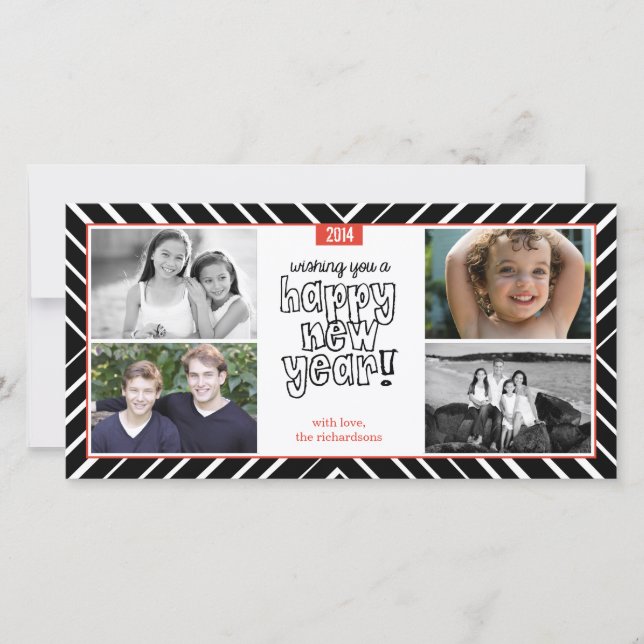 Cartes Pour Fêtes Annuelles Bullseye du Nouvel An 3 (Devant)