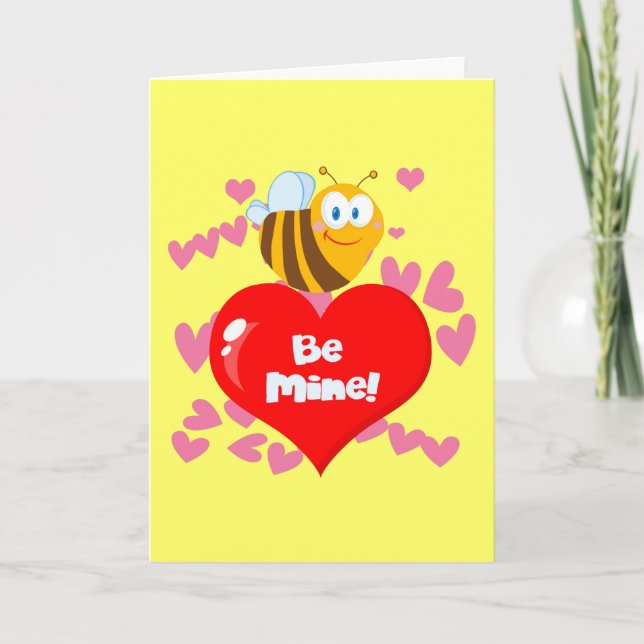 Cartes Pour Fêtes Annuelles Bumblebee Be Mine Valentine (Devant)