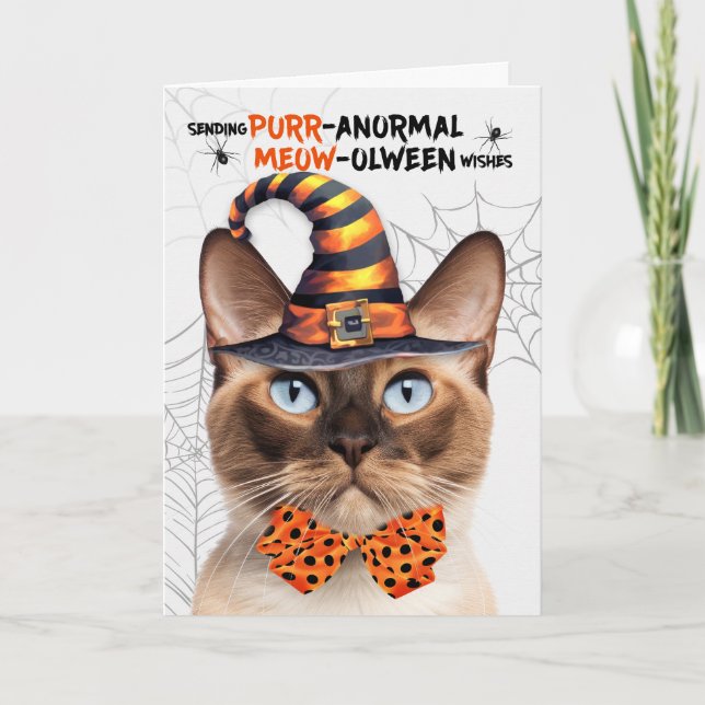 Cartes Pour Fêtes Annuelles Bumese Halloween Chat PURRanormal MEOWolween (Devant)