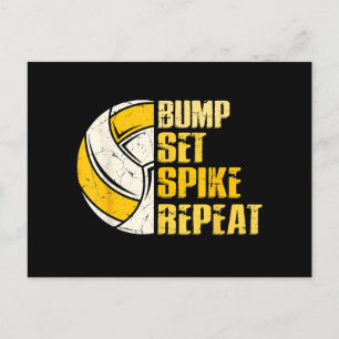 Cartes Pour Fêtes Annuelles Bump Set Spike Répéter Volleyball Funny