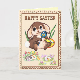 Cartes Pour Fêtes Annuelles Bunnies dans le champ
