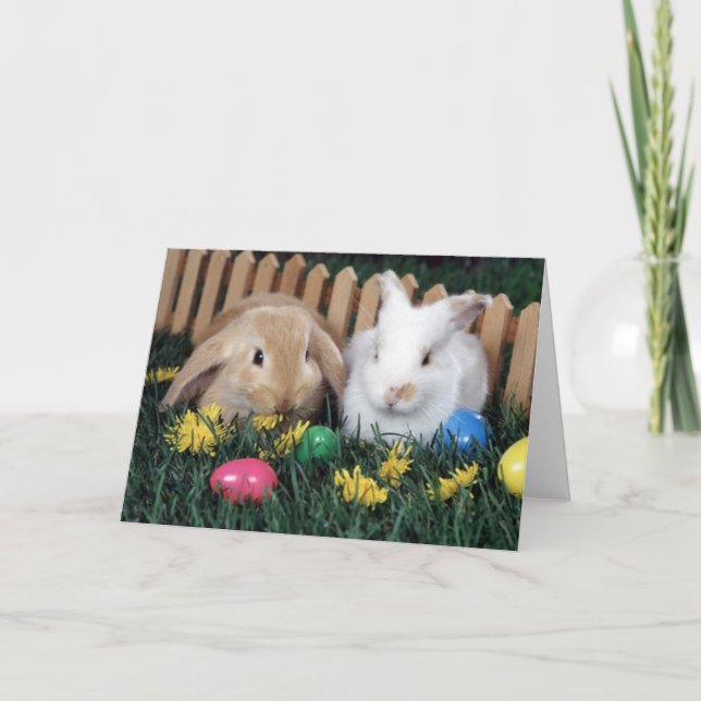 Cartes Pour Fêtes Annuelles Bunnies de Pâques (Devant)