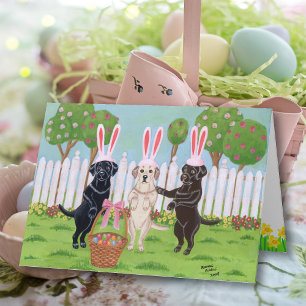 Cartes Pour Fêtes Annuelles Bunnies de Pâques du Labrador