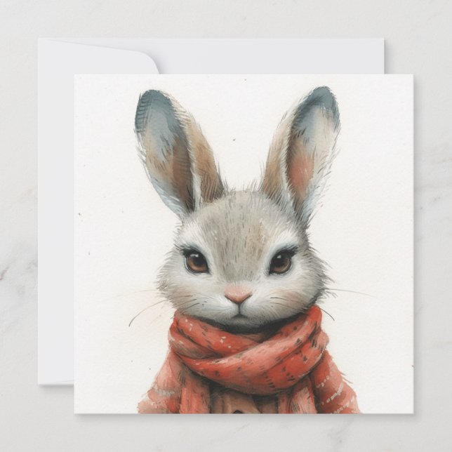 Cartes Pour Fêtes Annuelles Bunnies délicieux : Notes souriantes 🐰 Digital (Devant)