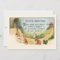 Bunnies et salutations Vintages de Pâques