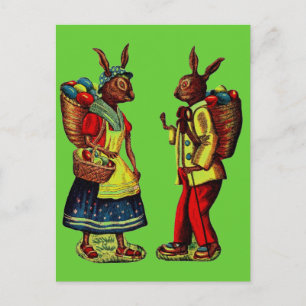 Cartes Pour Fêtes Annuelles Bunnies vintages de Pâques