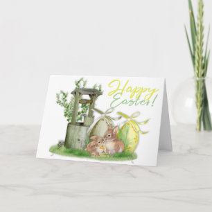 Cartes Pour Fêtes Annuelles Bunnies vintages de Pâques, Oeufs de Pâques, Bien