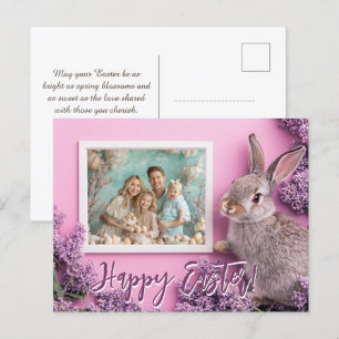 Cartes Pour Fêtes Annuelles 🐰 🥚 🌸 Bunny Baisers et Plaisirs Lilac personnal