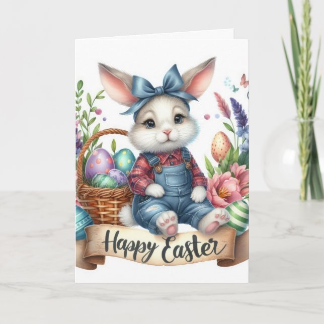Cartes Pour Fêtes Annuelles Bunny de Pâques (Devant)