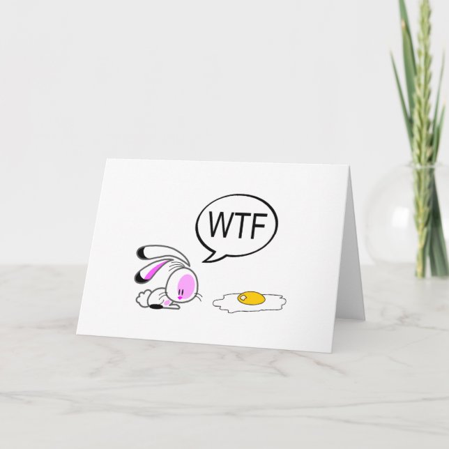 Cartes Pour Fêtes Annuelles Bunny de Pâques WTF (Devant)