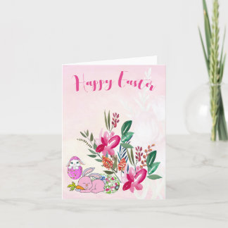 Cartes Pour Fêtes Annuelles Bunny de printemps Joyeux Aquarelle de Pâques Vert