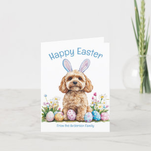 Cartes Pour Fêtes Annuelles Bunny Ear Cockapoo Chien drôle Pâques