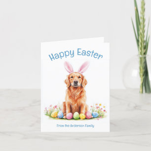 Cartes Pour Fêtes Annuelles Bunny Ear Golden Retriever Chien Drôle Pâques