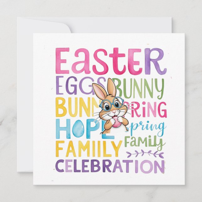 Cartes Pour Fêtes Annuelles Bunny Easter Card , Personalized Easter funnyBunny (Devant)