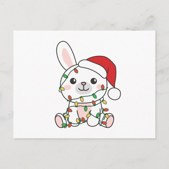 Cartes Pour Fêtes Annuelles Bunny Noël Animaux d'hiver Bunny Bunnies de vacanc (Devant)
