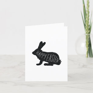 Cartes Pour Fêtes Annuelles Bunny noir et blanc minimaliste moderne de Pâques