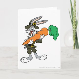 Cartes Pour Fêtes Annuelles BUNNY™ Pilgrim Thanksgiving Carrot