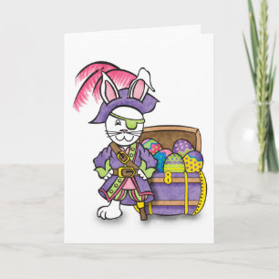 Cartes Pour Fêtes Annuelles Bunny Pirate Card