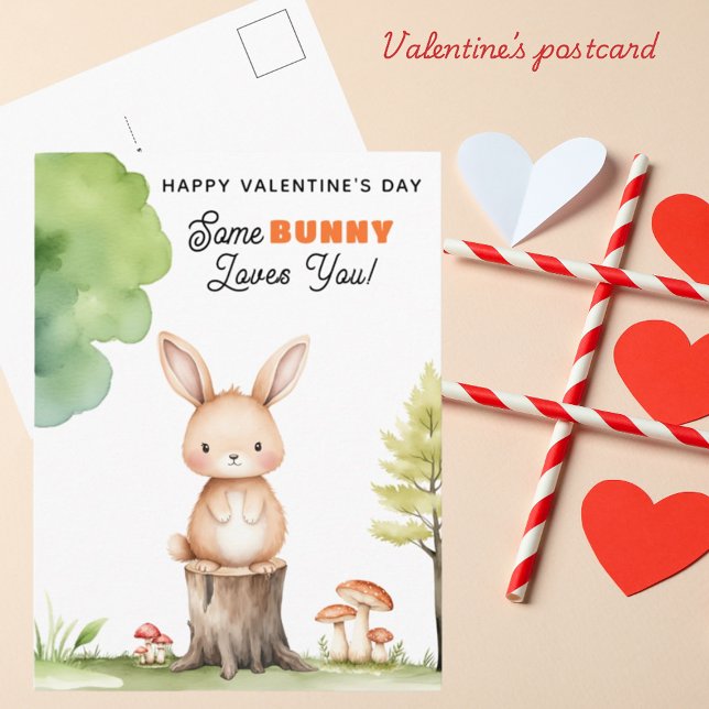 Cartes Pour Fêtes Annuelles BUNNY t'aime ! Enfants Heureuses Saintes-Valentin (Créateur téléchargé)