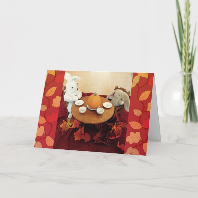 Cartes Pour Fêtes Annuelles Bunny Thanksgiving (Devant)