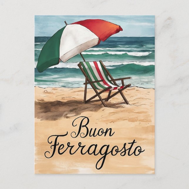 Cartes Pour Fêtes Annuelles Buon ferragosto italien fête (Devant)
