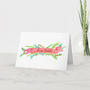 Cartes Pour Fêtes Annuelles Buon Natale, bannière de Noël aquarelle