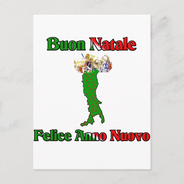 Cartes Pour Fêtes Annuelles Buon Natale Felice Anno Nuovo (Devant)