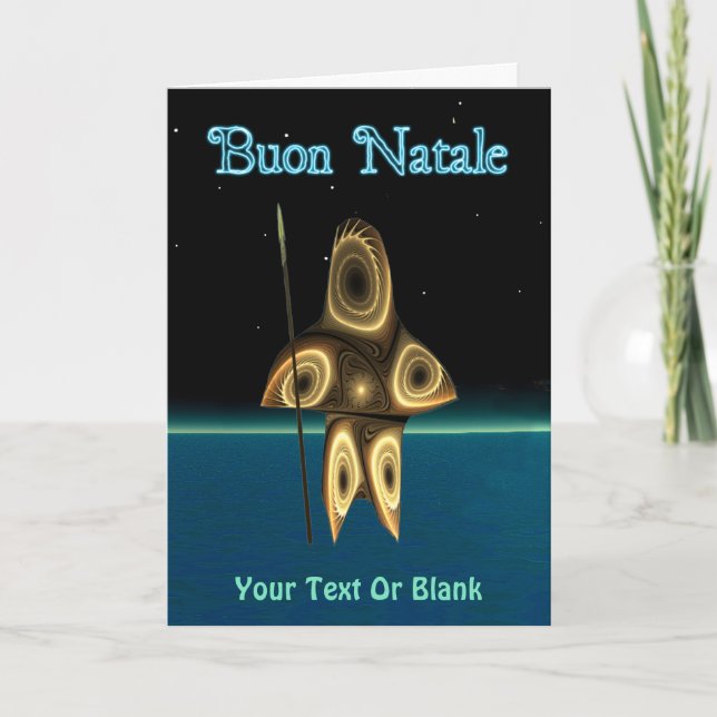 Cartes Pour Fêtes Annuelles Buon Natale - Fractal Inuit Hunter (Devant)