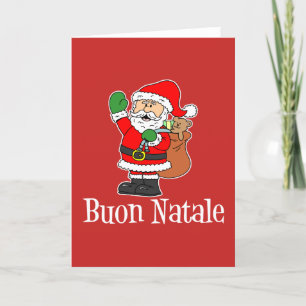 Cartes Pour Fêtes Annuelles Buon Natale Italien Joyeux Noël Père Noël